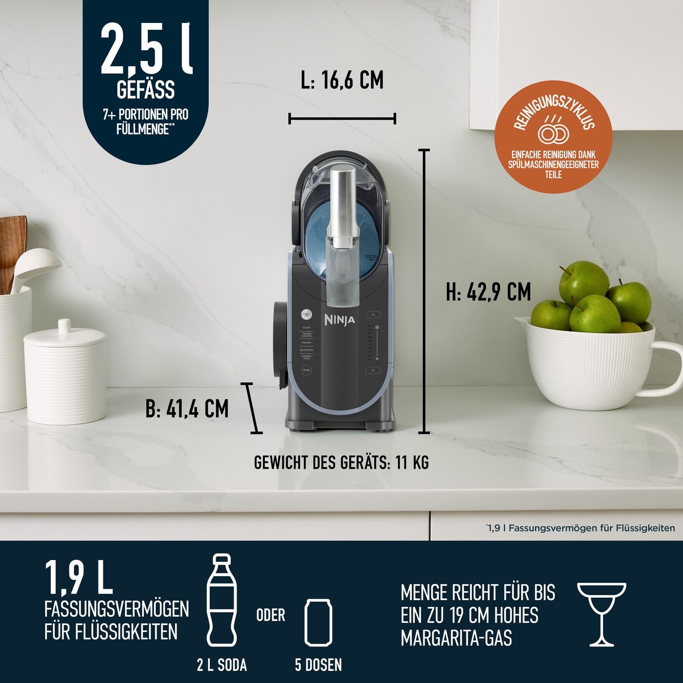 NINJA Slush Maker FS301EU SLUSHi Slush-Eismaschine für gefrorene Getränke