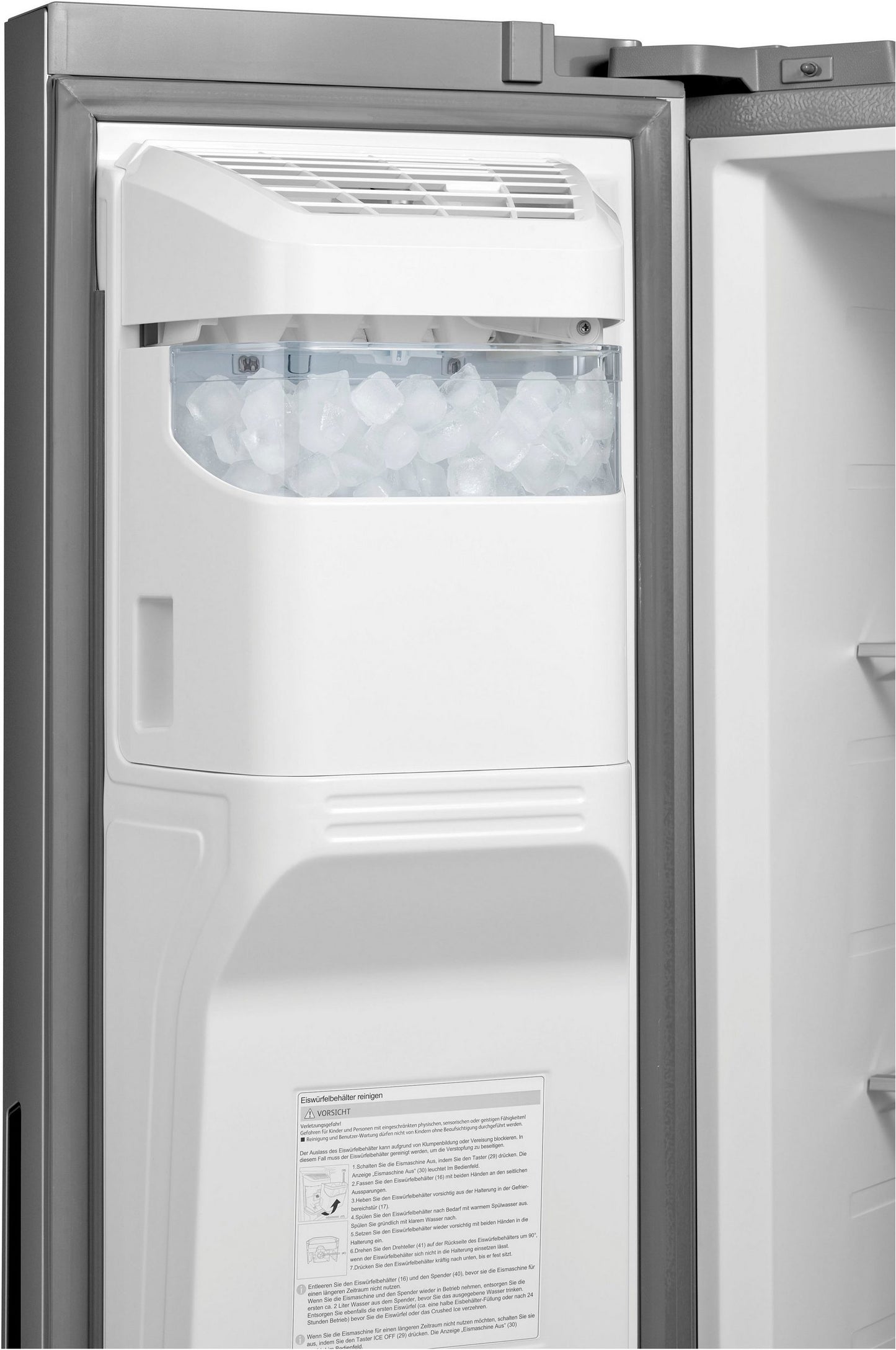 HANSEATIC Side-by-Side HSBS17590CWEI mit Eis-, Crushed-Ice- und Wasserspender