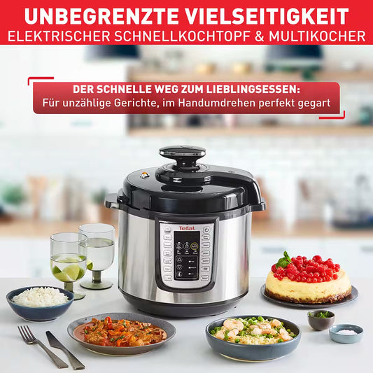 Multikocher Fast & Delicious inkl. Reislöffel, Untersetzer, Messbecher & Rezepten
Schnellkochtopf/ Heißluftfritteuse, 25 automatische Programme, CY505E