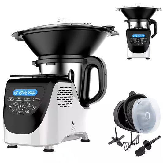 Küchenmaschine mit Kochfunktion
mit Dampfgaraufsatz, digitale Waage