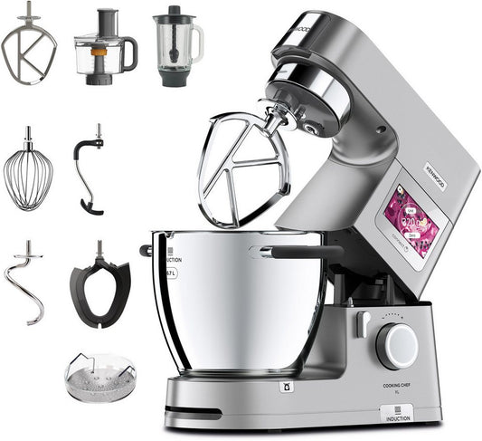 KENWOOD Küchenmaschine mit Kochfunktion Cooking Chef XL KCL95.424SI mit integrierter Waage und umfangreichem Zubehör