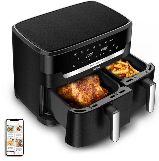 TEFAL Heißluftfritteuse Dual Easy Fry XXL, 2 Schubladen, 6,5l + 4,5l, 7 Programme, MyTefal App
